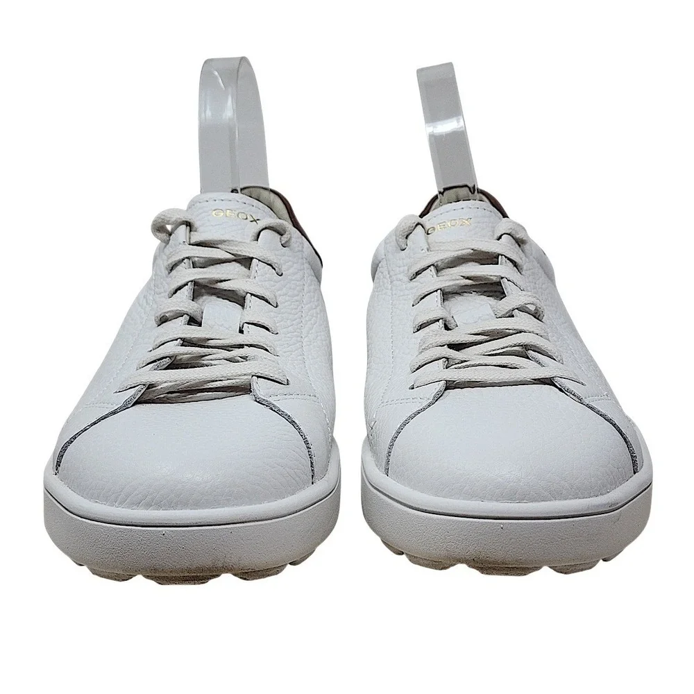 Geox Spherica Sneakers 7 Men White Leather Respira Low Top Shoes Trainers Skater